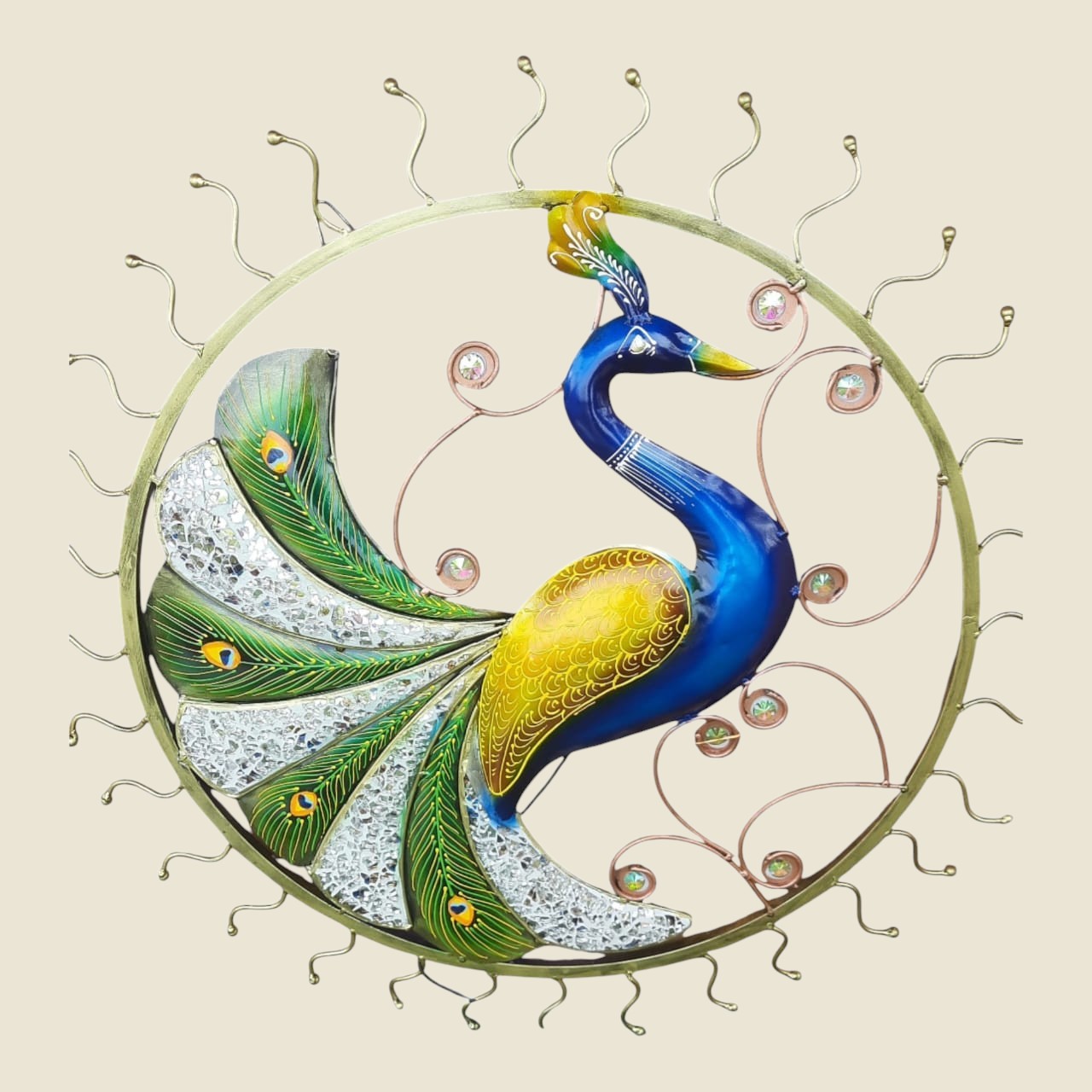 Elegant Peacock Wall Hanging Showpiece