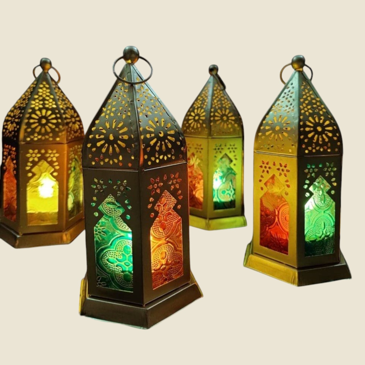 Vintage Moroccan-Style Lanterns – Set of 2