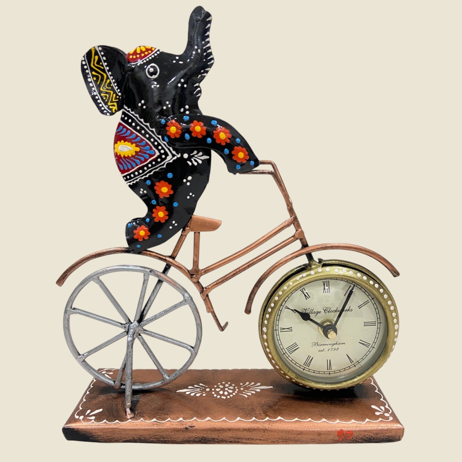 Handicraft Baby Elephant Stand Clock