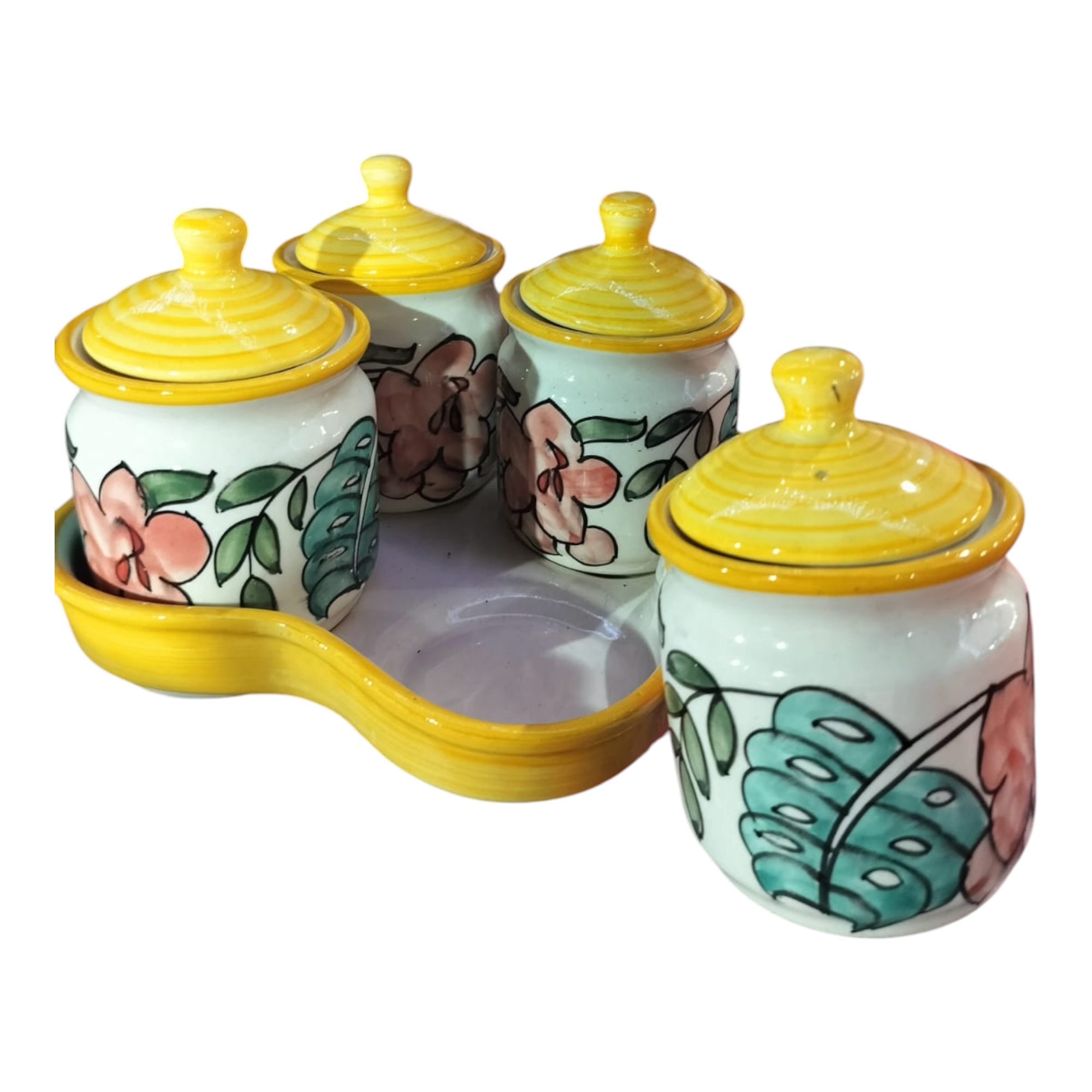 Floral Delight Ceramic Spice Jars