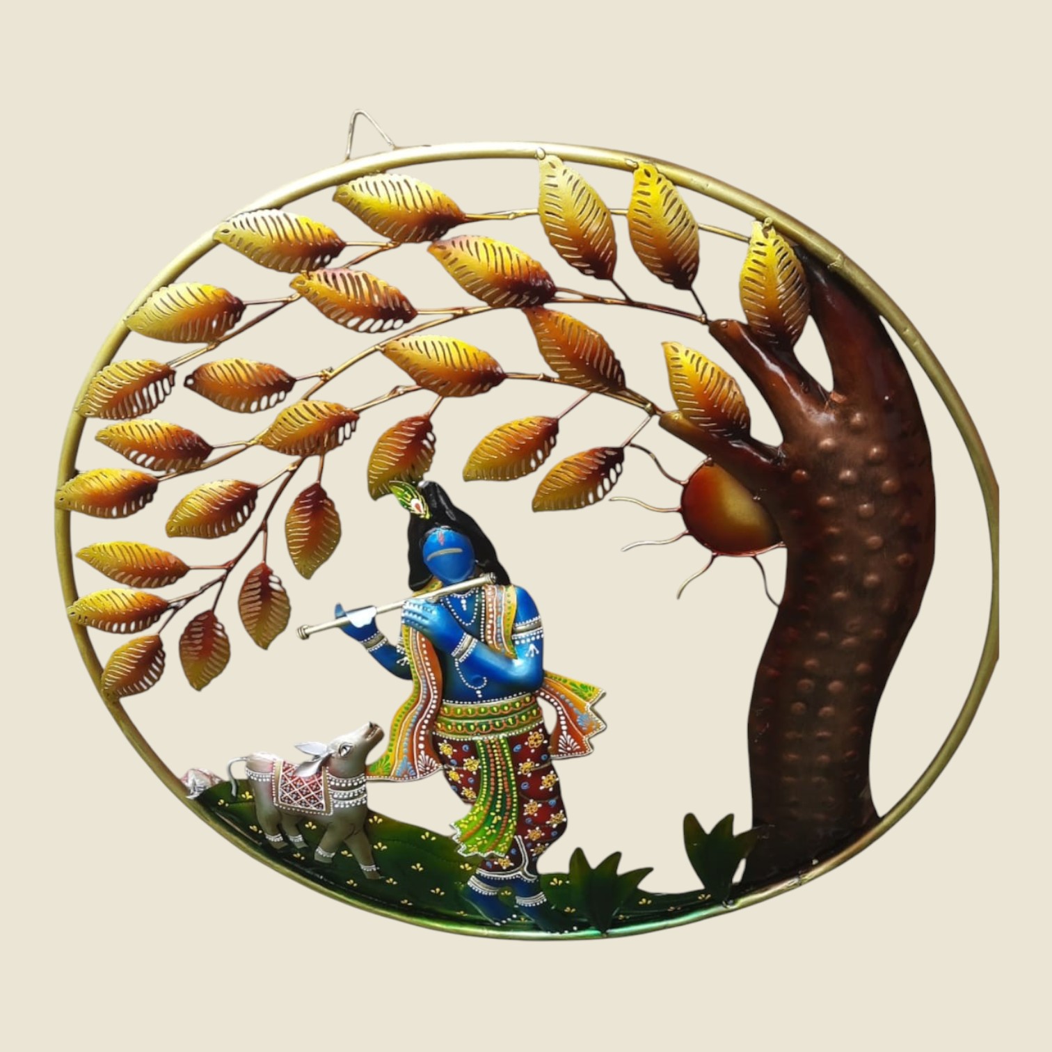 Handicraft Showpiece Featuring Krishna Playing his Flute