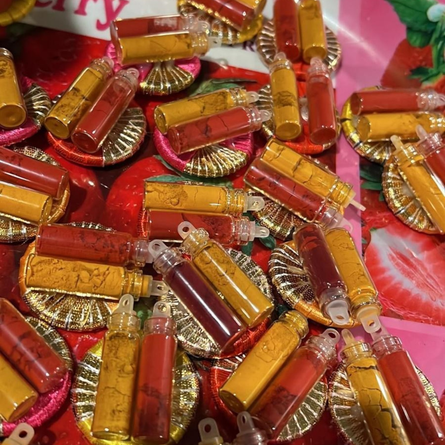 Haldi Kumkum Bottles with Decorative Base