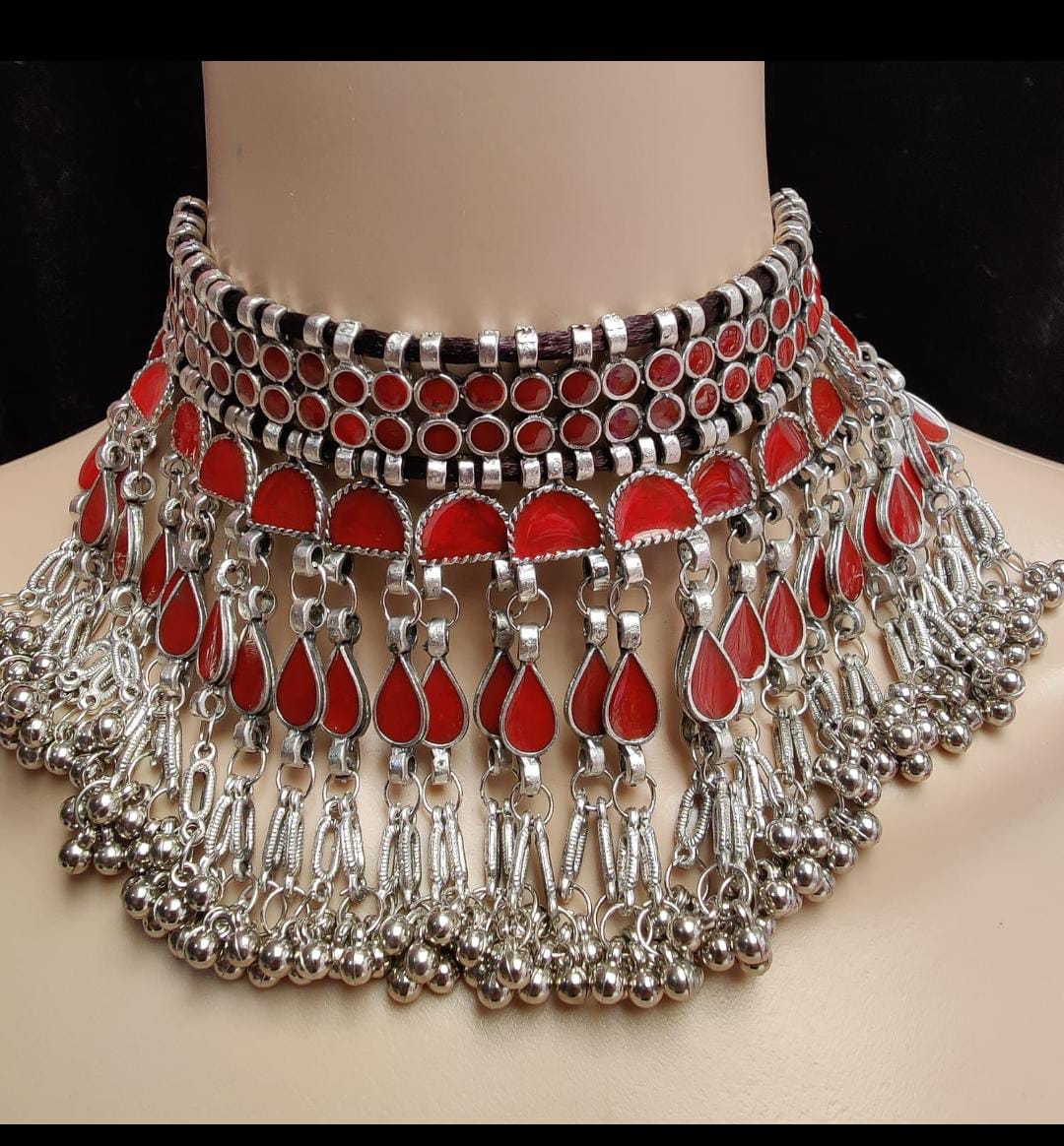 Necklace - Chocker Style (Red)