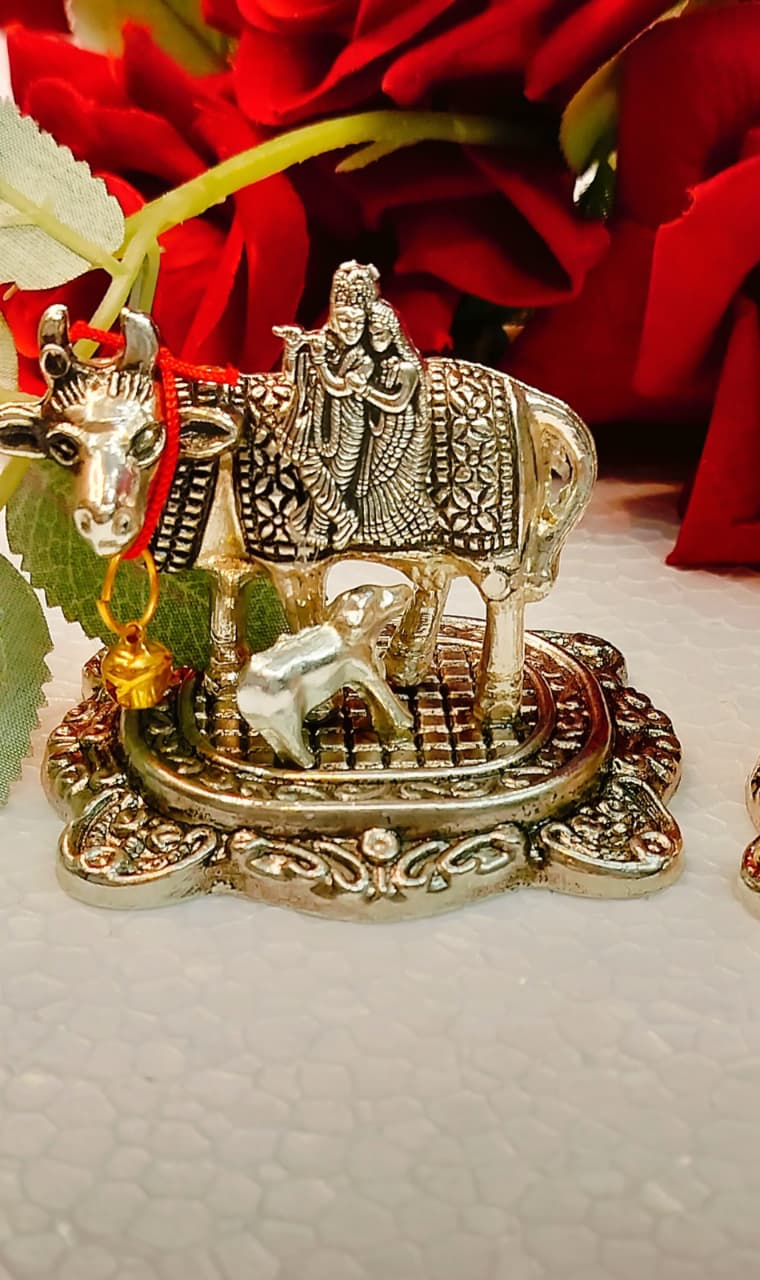 German Silver Radha Krishna Cow